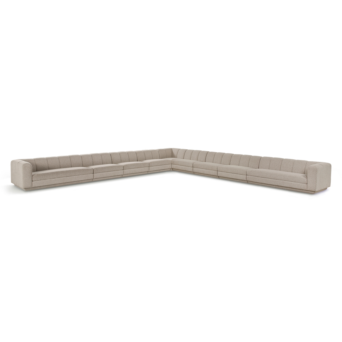 Modari Beige Fabric Upholstered 9 Piece Modular Sectional Sofa