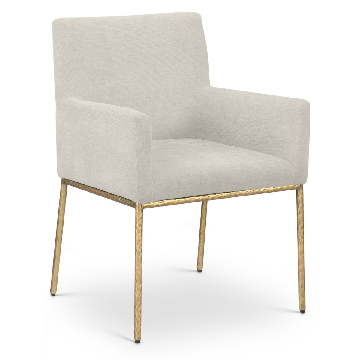 Reeves Cream Chenille Fabric Upholstered Dining Arm Chair, Set of 2, primary product view