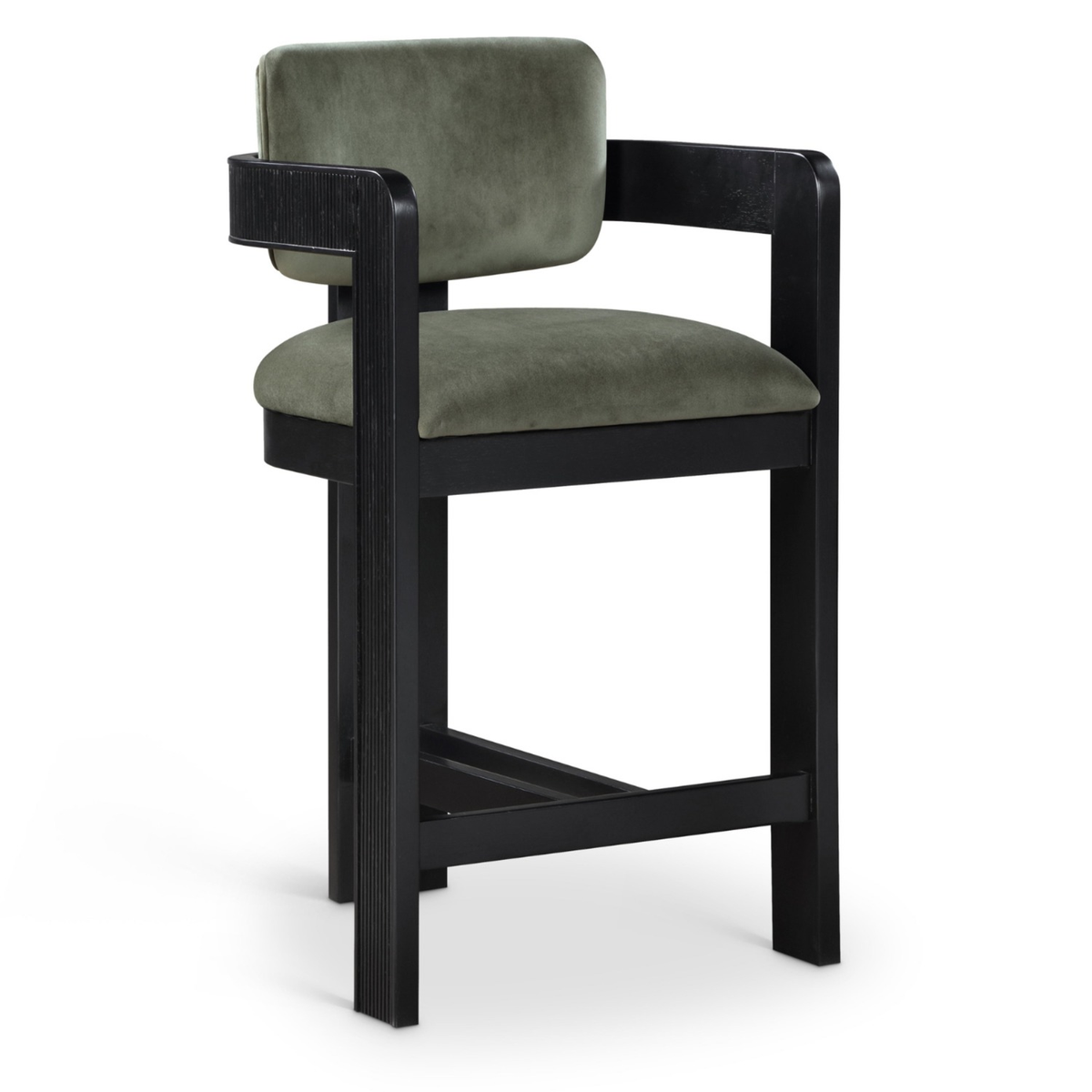 Sacha Green Velvet Upholstered Counter Stool Set of 2