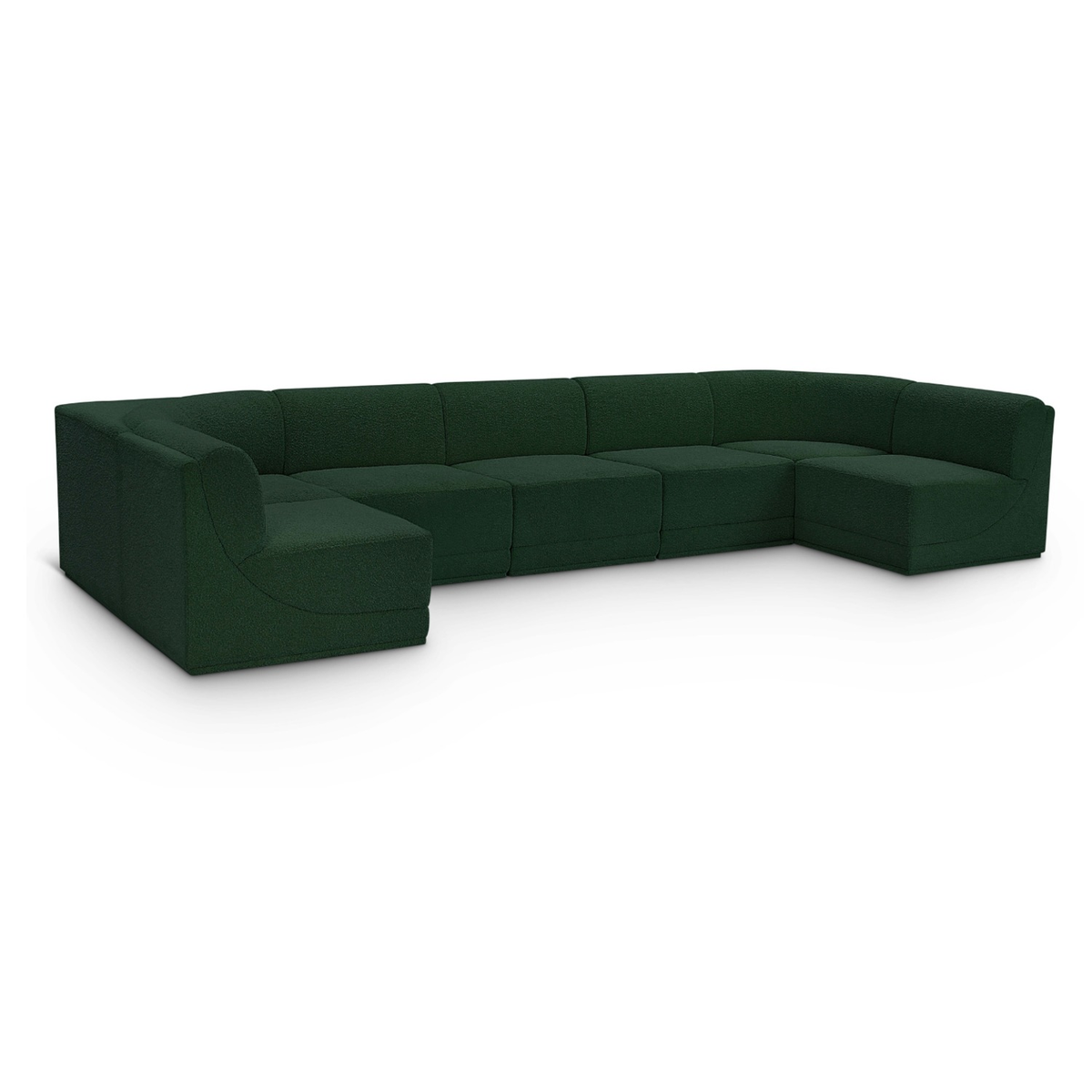 Ollie 158" Green Boucle Fabric Upholstered 7pc. Modular Sectional, primary product view