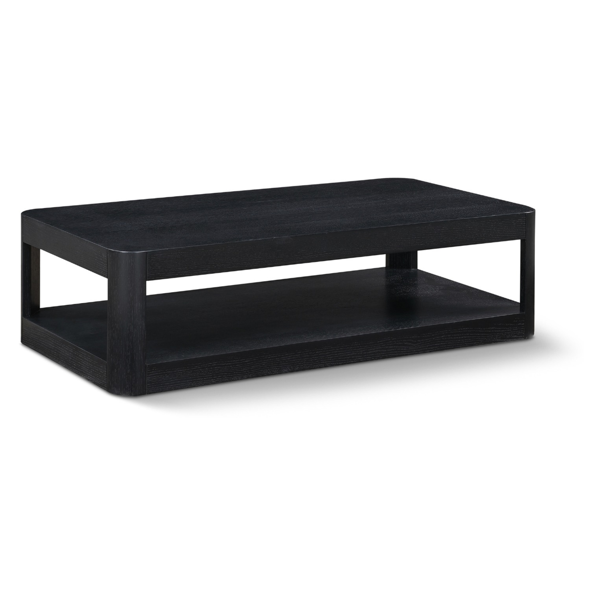Reeves Black Solid Wood And Burl Veneer Coffee Table
