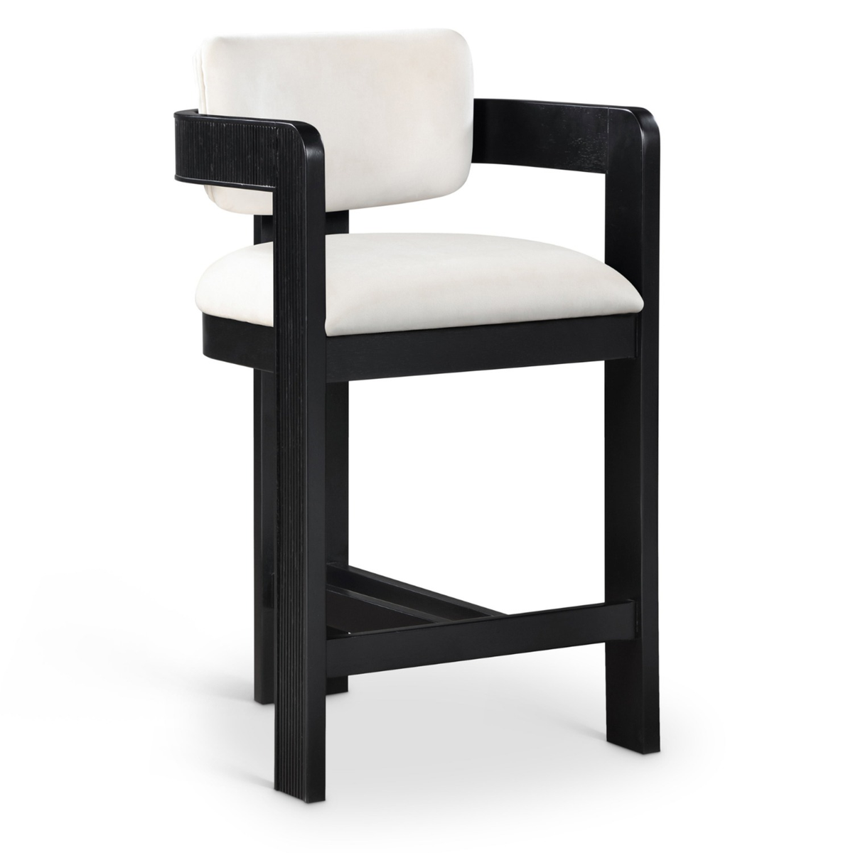 Sacha Cream Velvet Upholstered Counter Stool Set of 2