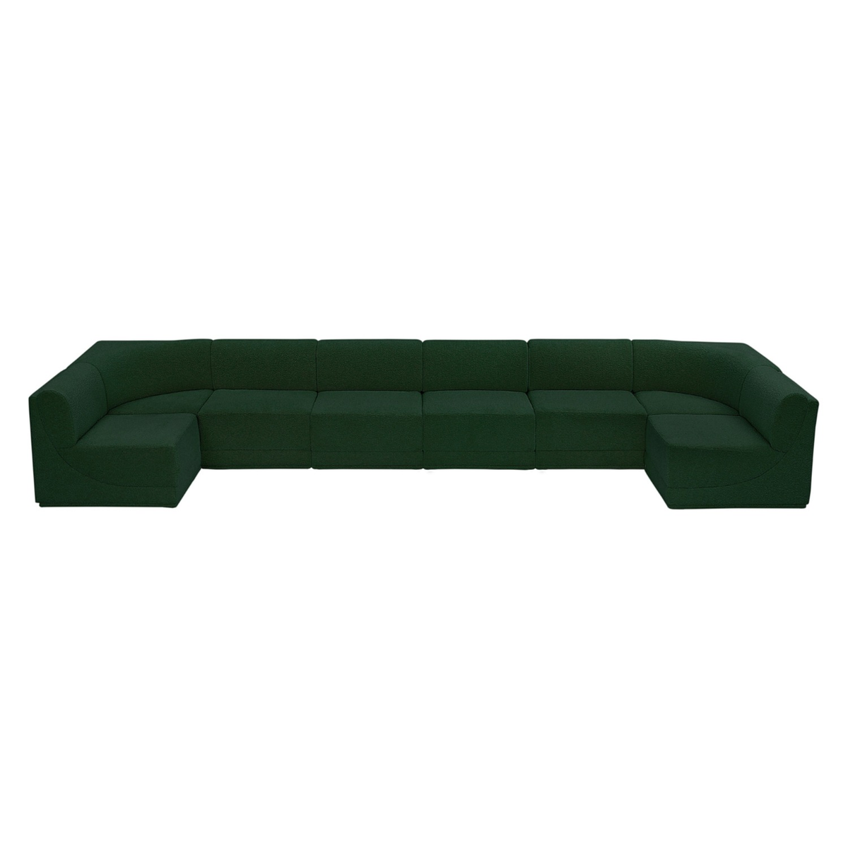 Ollie 188" Green Boucle Fabric Upholstered 8pc. Modular Sectional, primary product view