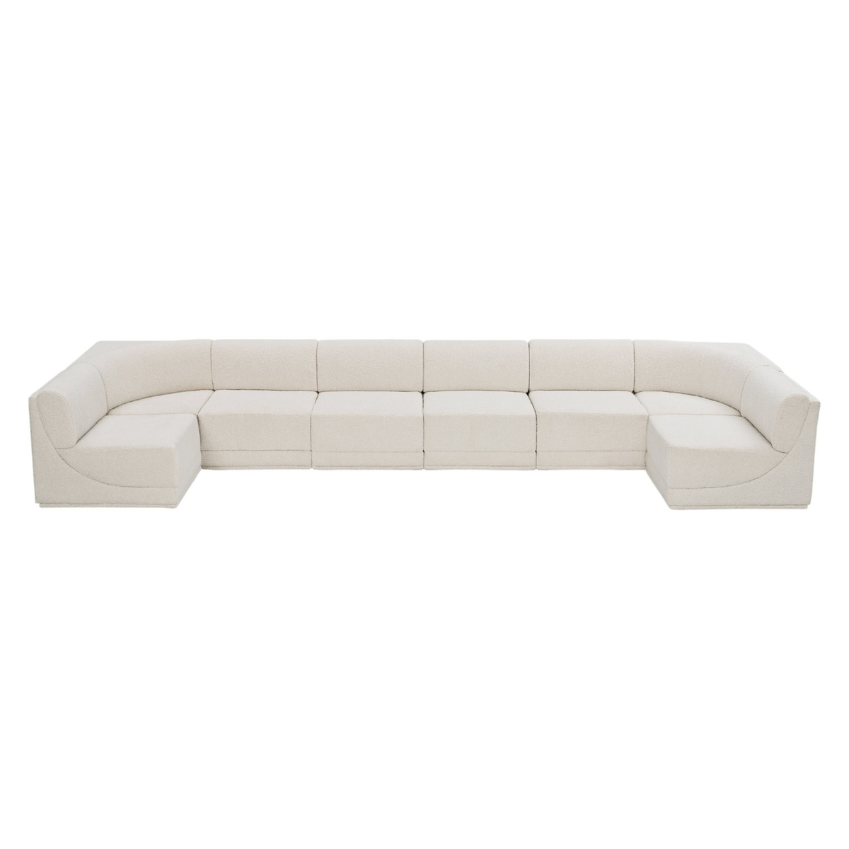 Ollie 188" Cream Boucle Fabric Upholstered 8pc. Modular Sectional, primary product view