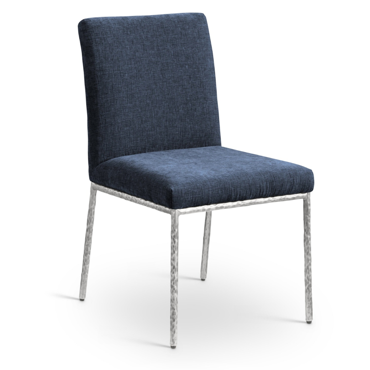 Reeves Navy Chenille Fabric Upholstered Dining Side Chair Set of 2