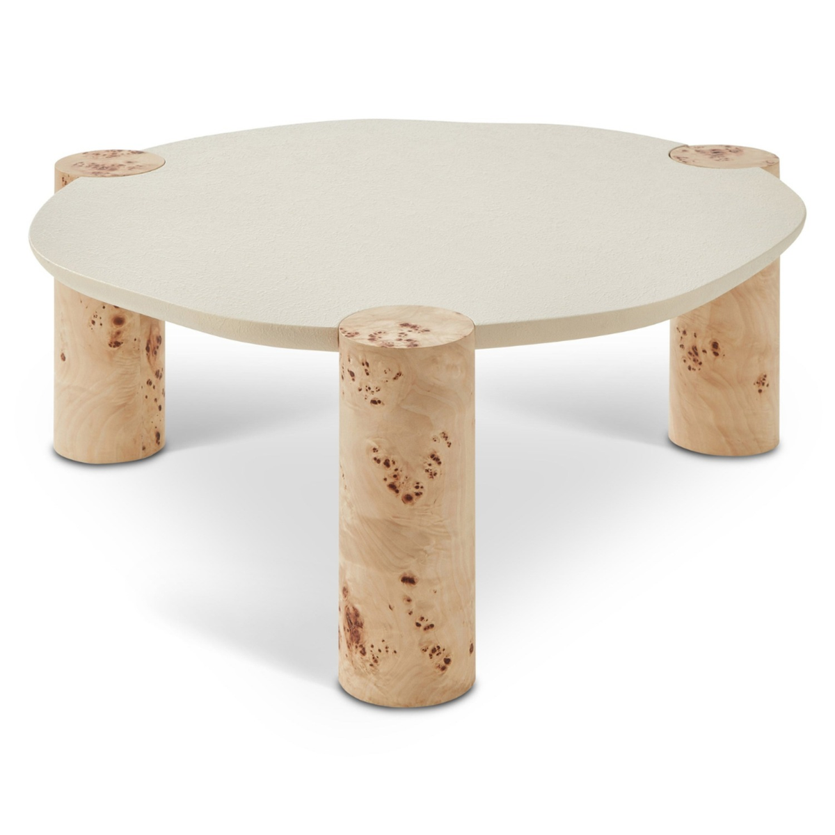 Thor Natural Resin Top And Burl Veneer Base Coffee Table