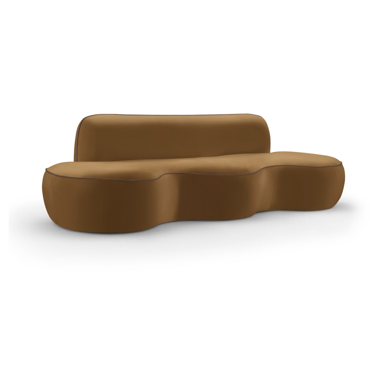 Swerve 10 0in Saddle Velvet Upholstered Sofa