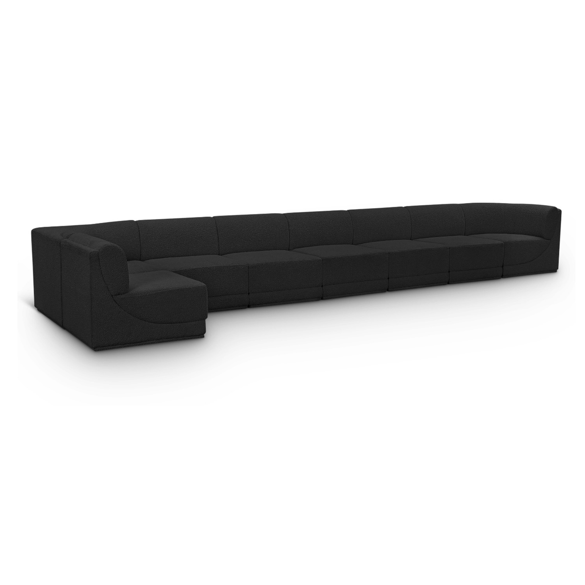 Ollie 218" Black Boucle Fabric Upholstered 8pc. Modular Sectional, primary product view