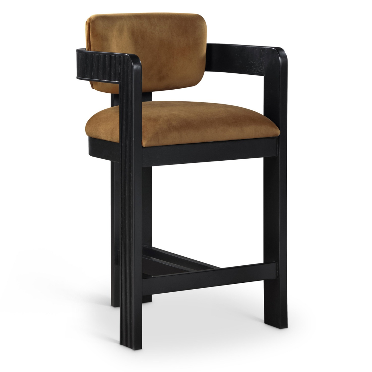 Sacha Saddle Velvet Upholstered Counter Stool Set of 2