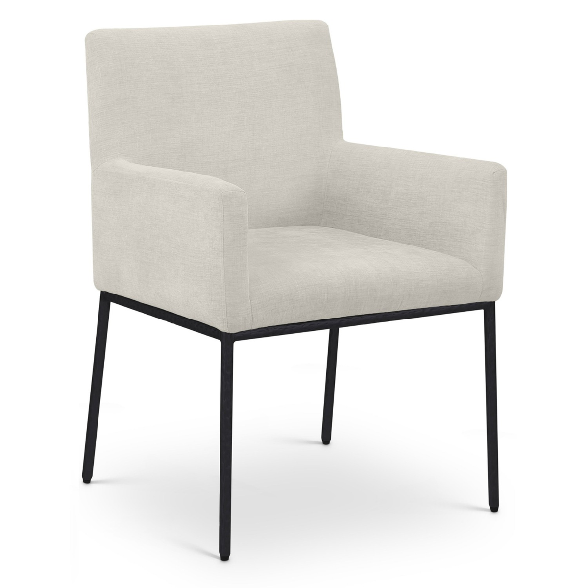 Reeves Cream Chenille Fabric Upholstered Dining Arm Chair, Set of 2, primary product view