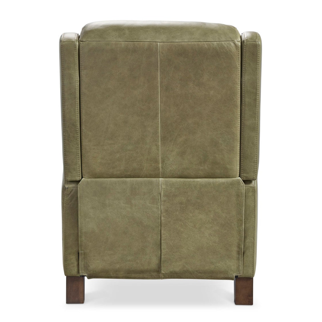 Bernhardt Motion Hampton Leather Recliner in Olive, alternate angle
