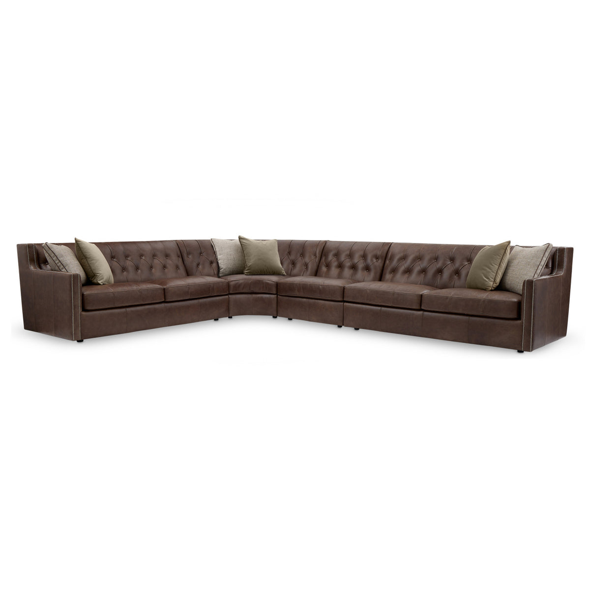 Bernhardt Candace 4 Piece Leather Sectional in Brown, front view