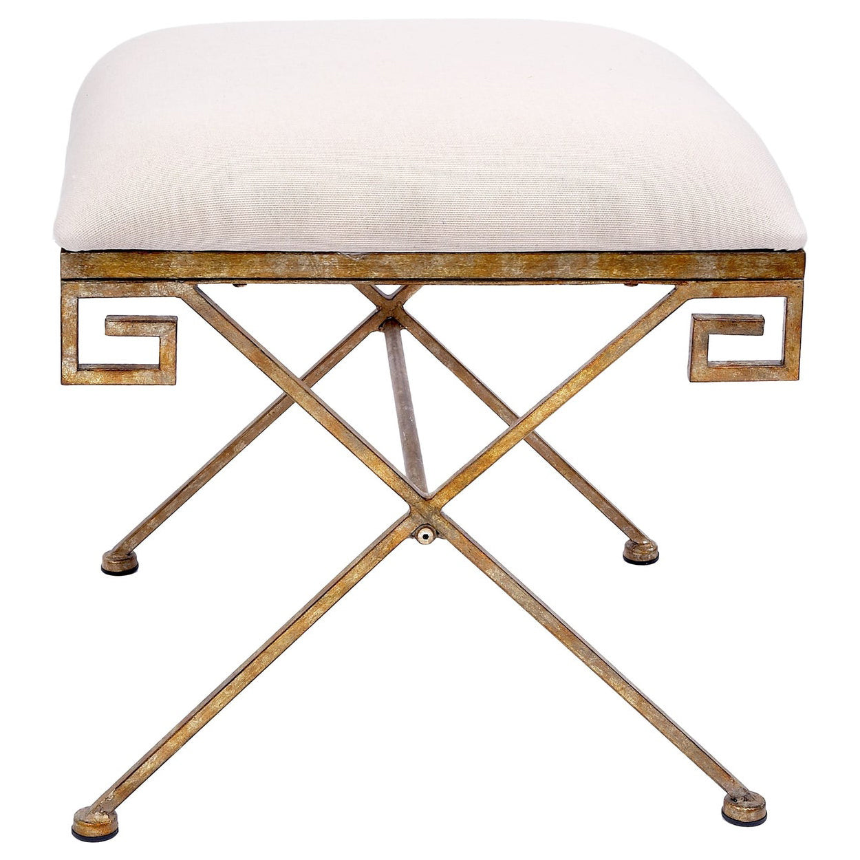 Old World Design Greek Key Champagne Gold Bench