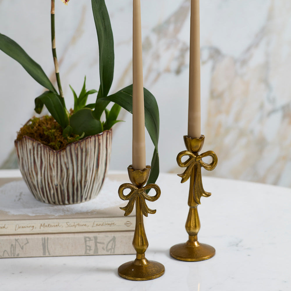 Bowtied Candleholder Set of 2