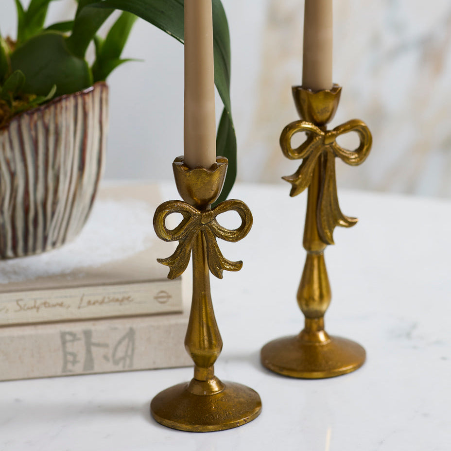 Bowtied Candleholder Set of 2