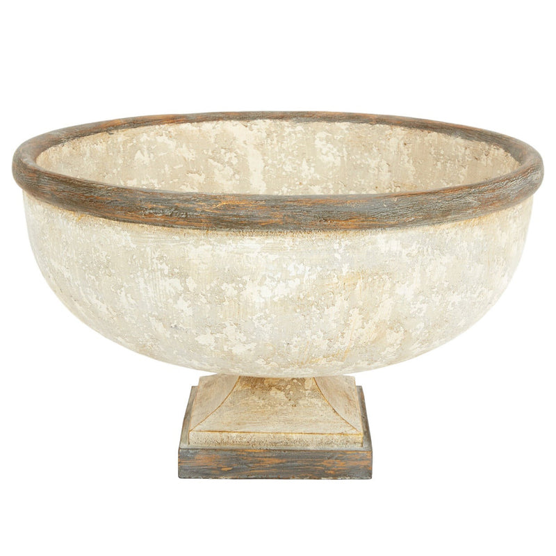 Old World Design Santorini White & Antique Gold Decorative Bowl