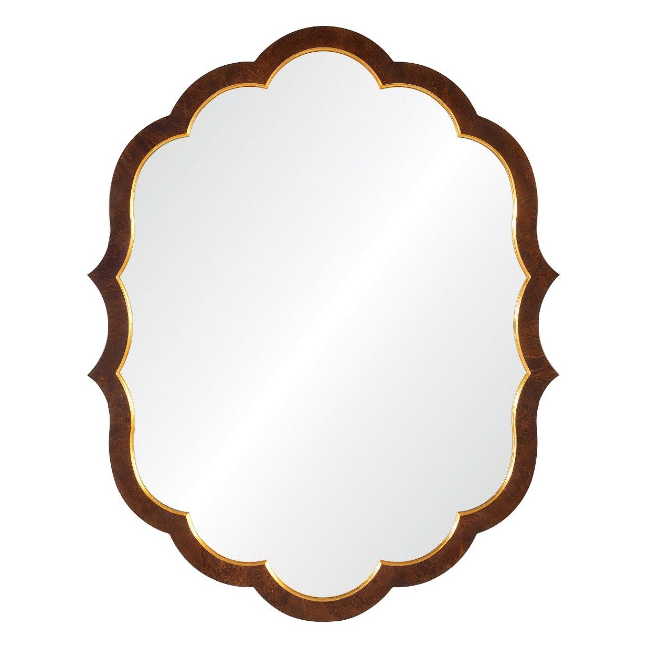 Bunny Williams For Mirror Home Burlwood Hand Carved Wall Mirror