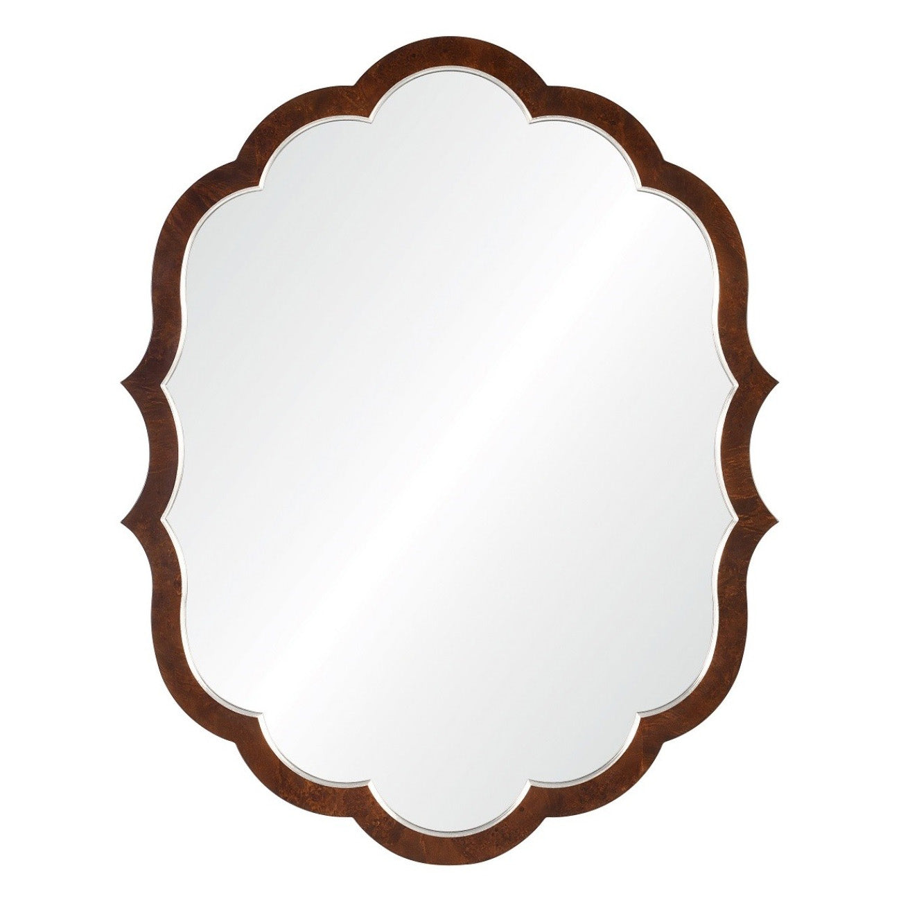 Bunny Williams For Mirror Home Burlwood Hand Carved Wall Mirror