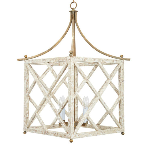 Old World Design Caliza French White and Aged Gold Chandelier