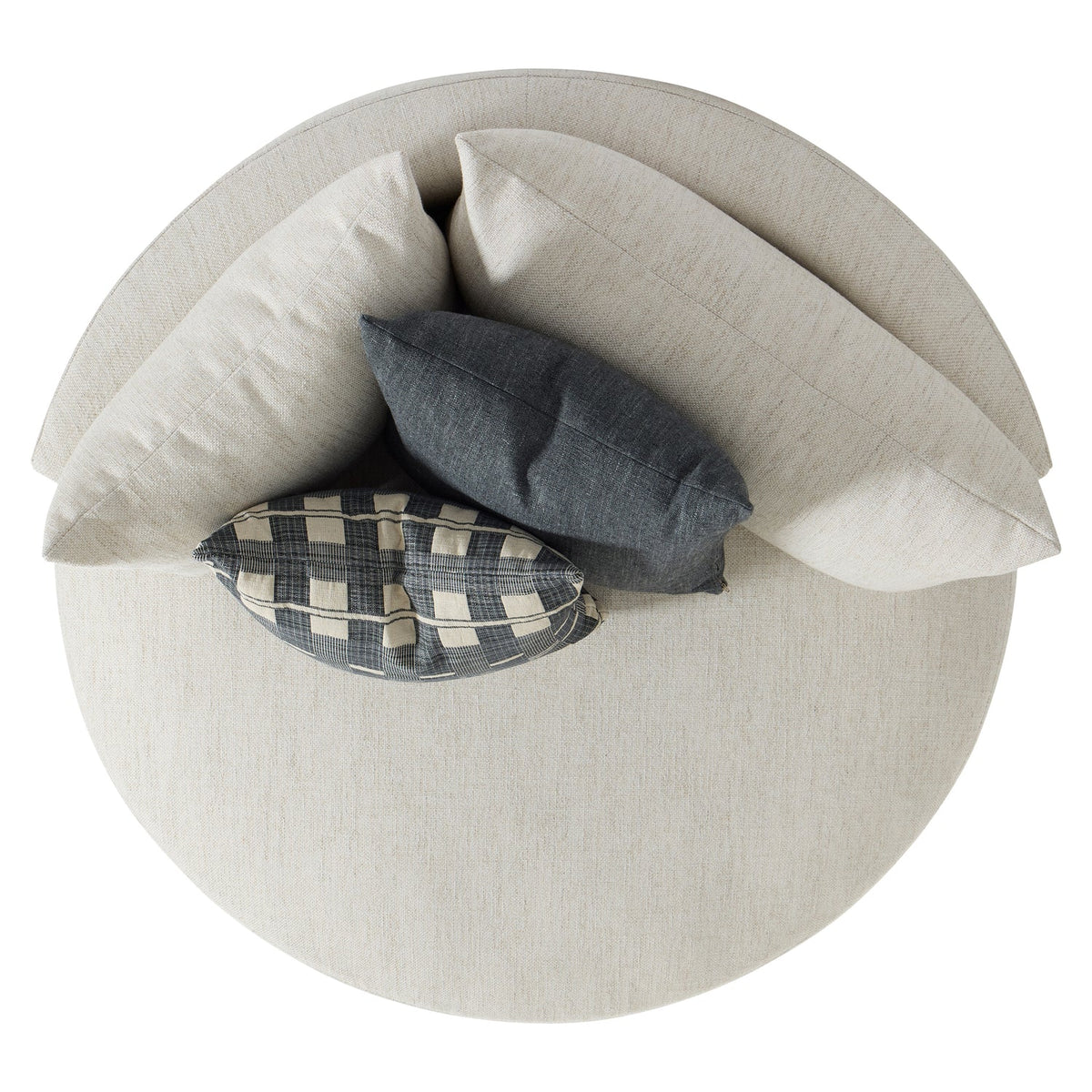 Bernhardt Living Ferris Fabric Swivel Chair in White, back view