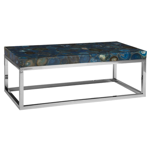 Phillips Collection Agate & Stainless Steel Coffee Table