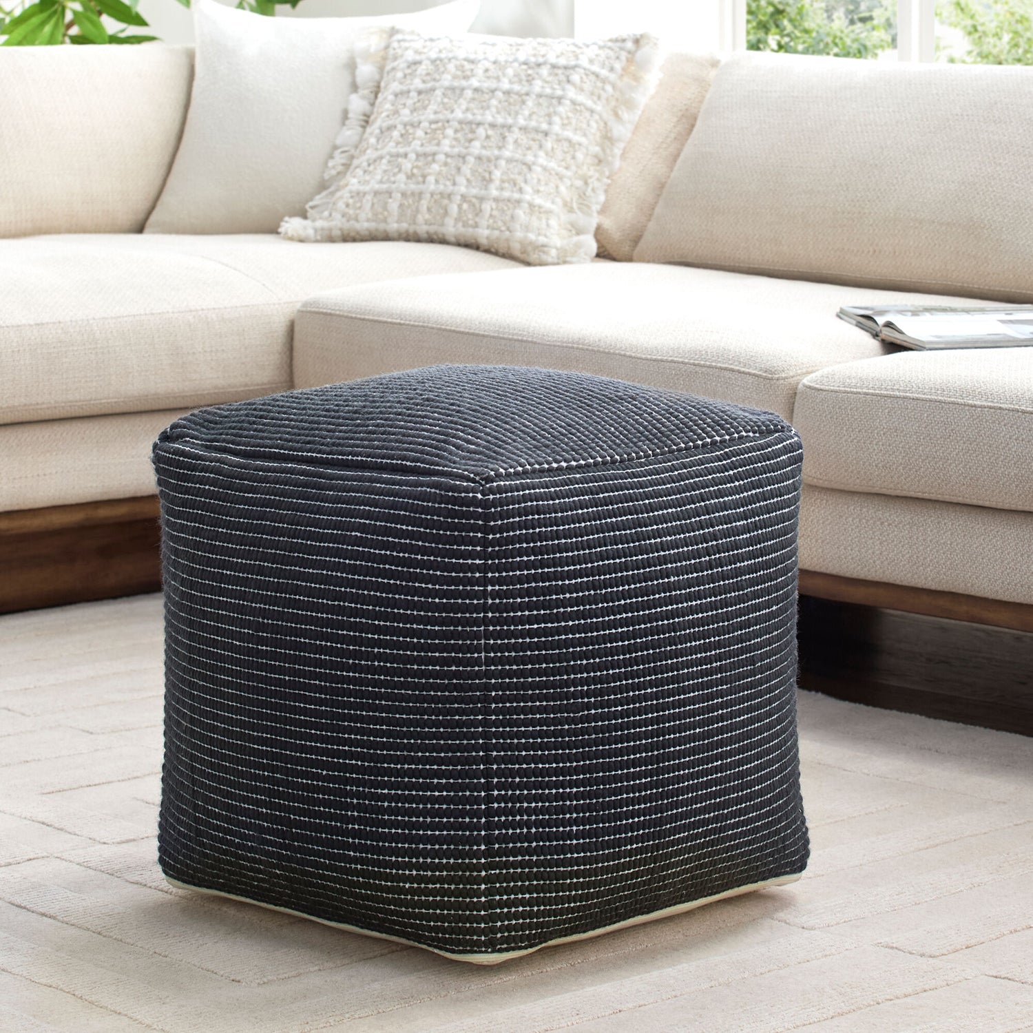Chunky Grid Pouf