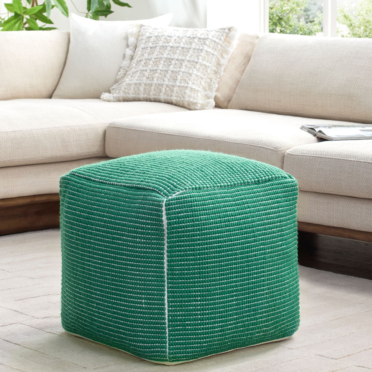 Chunky Grid Pouf
