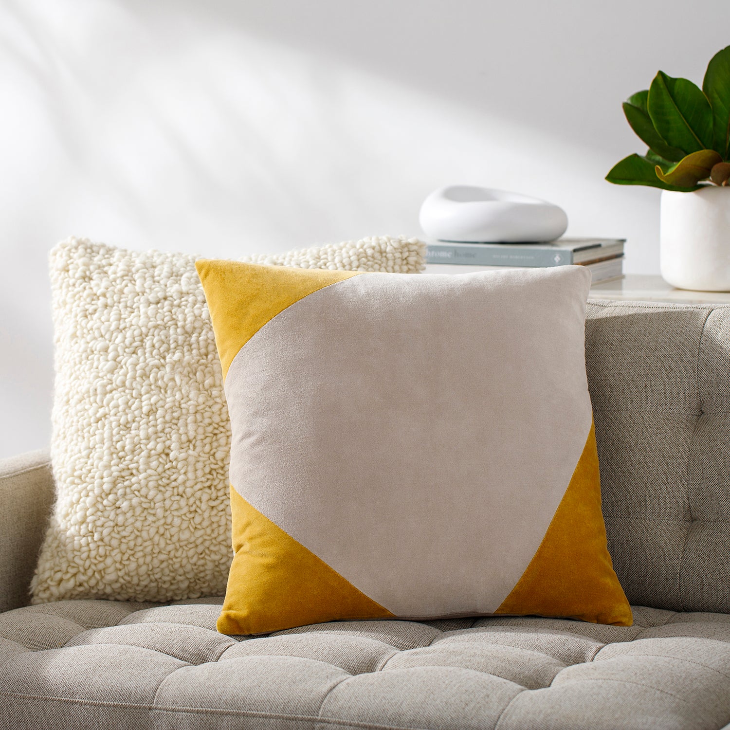 Cotton Velvet Drop Throw Pillow