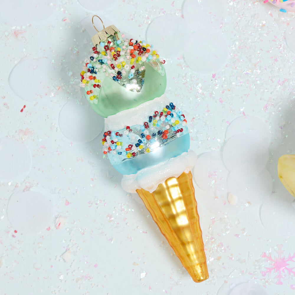 Dessert First Ice Cream Cone Ornament Set of 6