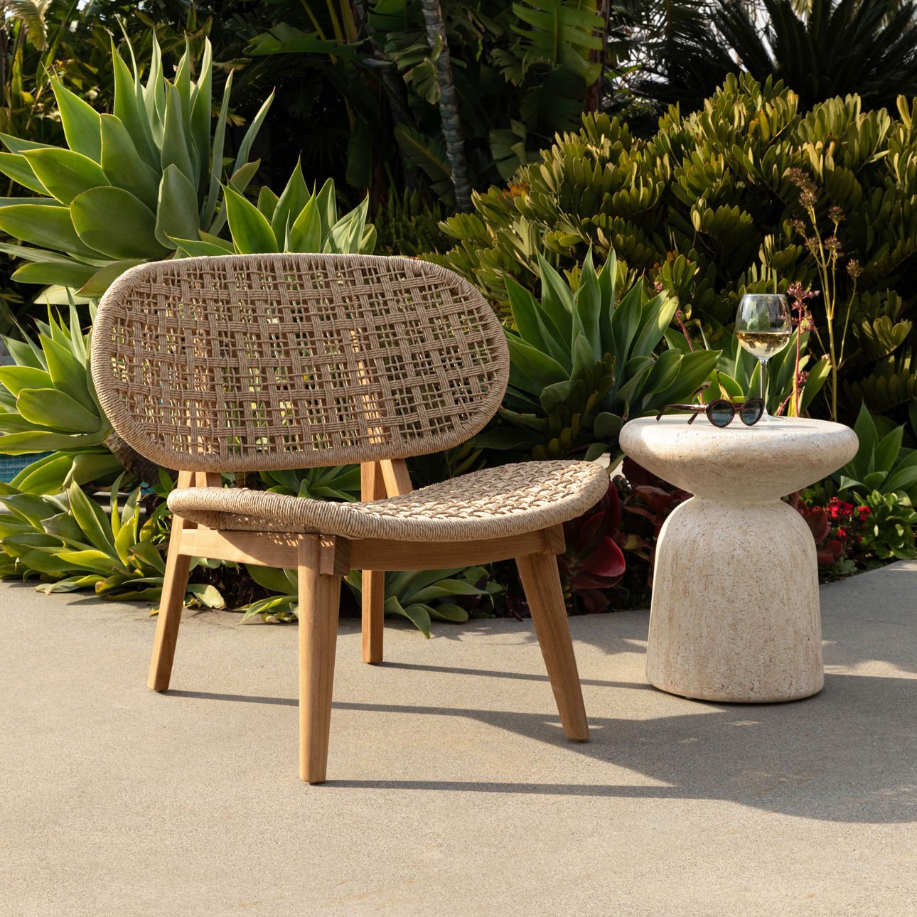 Marcellus Natural Outdoor End Table Set of 2