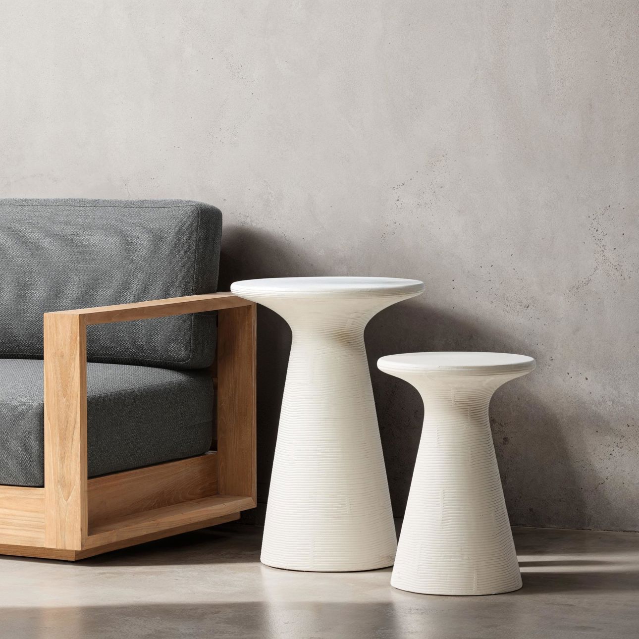 Fania White Outdoor Side Table