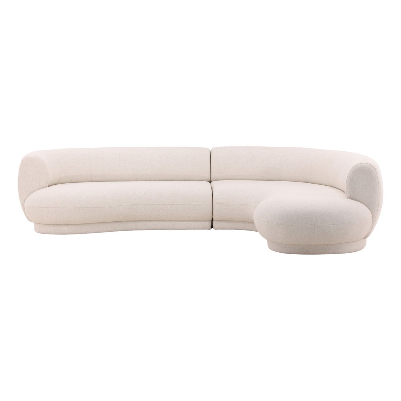 Lake Frio Cream Chaise Sectional Sofa