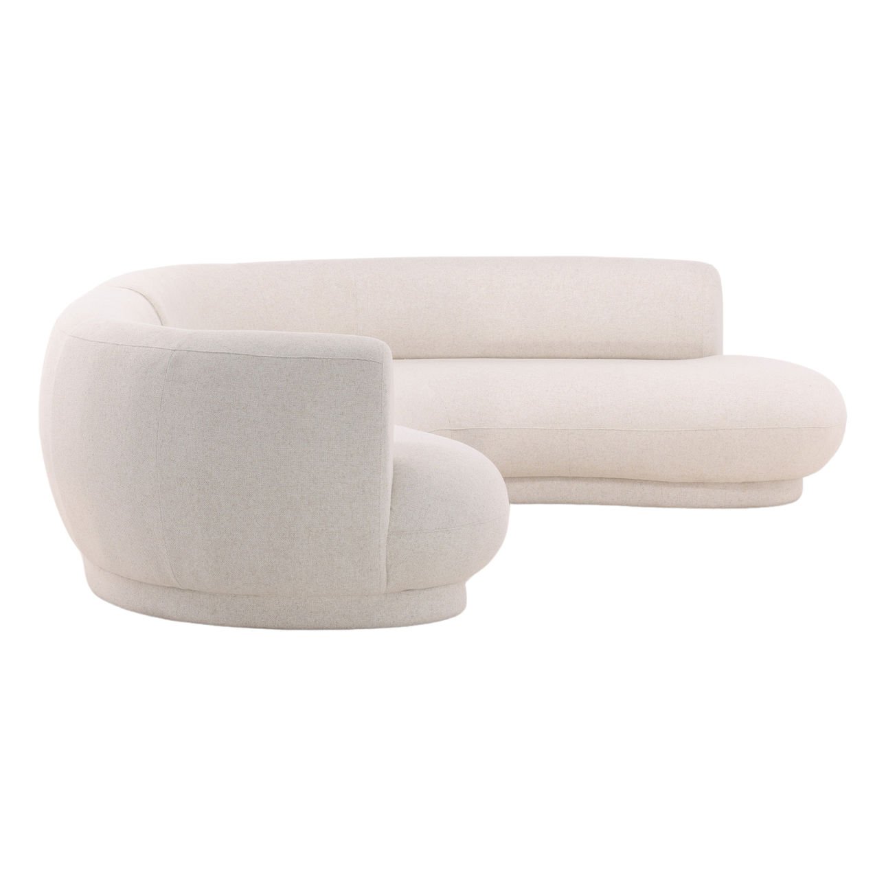 Lake Frio Cream Chaise Sectional Sofa