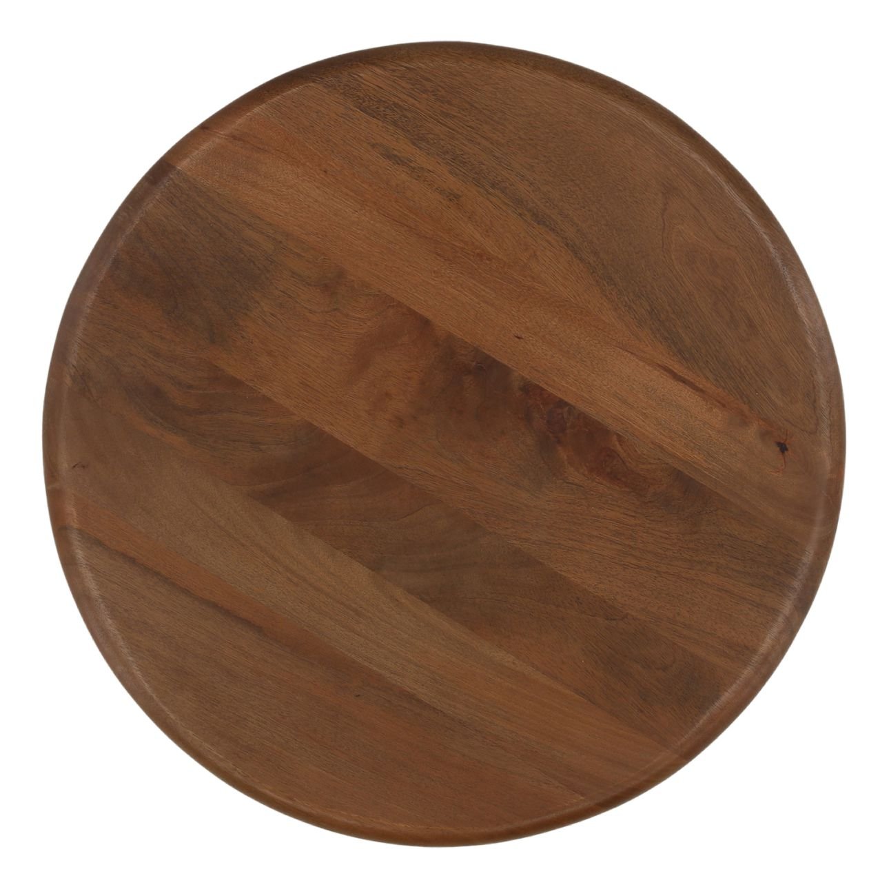 Brown mango wood Winsor side table styled beside a sofa