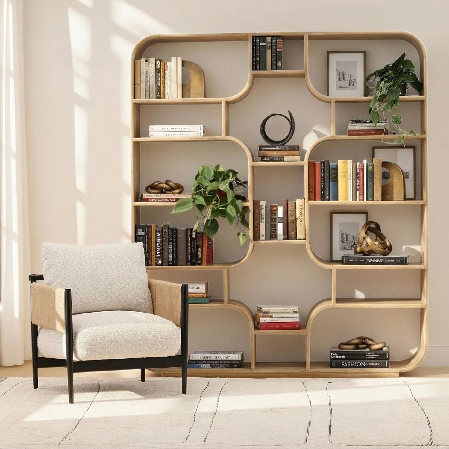 Gaetan Light Natural Bookcase
