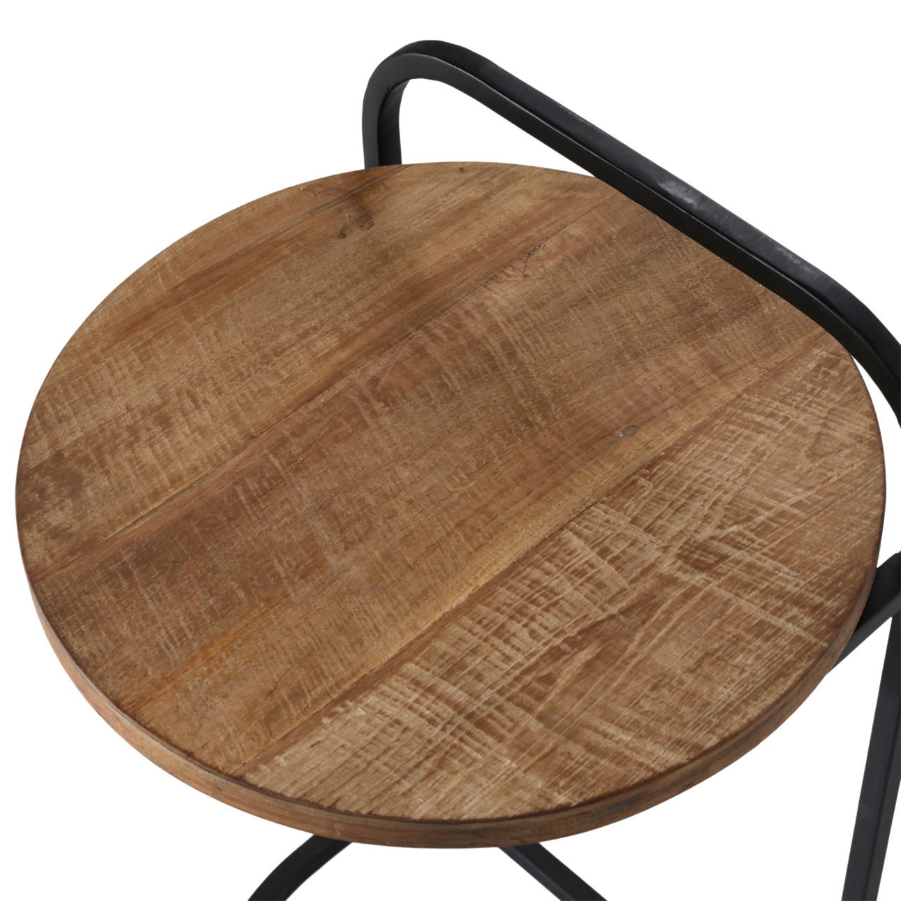 Leigh end table side profile showing C-shaped base