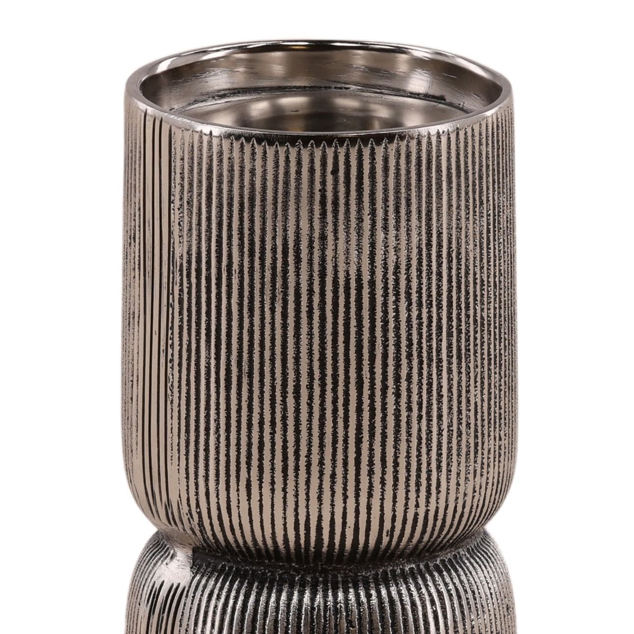 Jett Antique Nickel Candle Holder