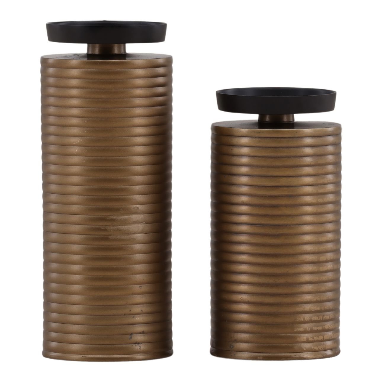 Kaolin Antique Brass Candle Holder Set of 2