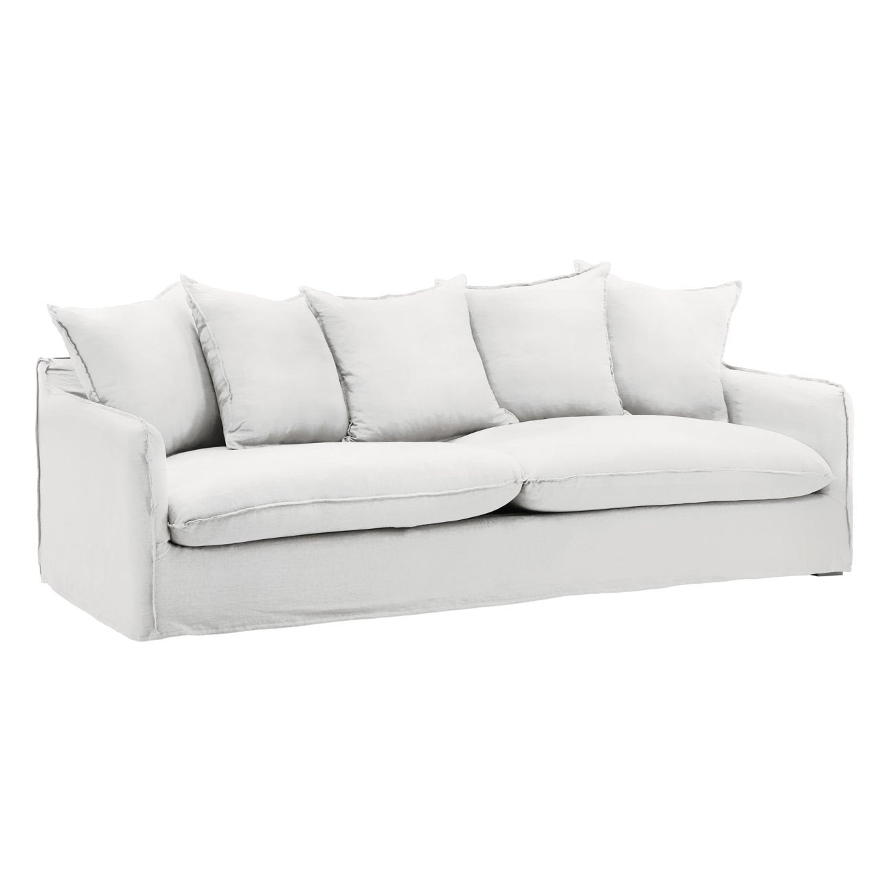 Three-quarter angle of the 96-inch Vivian slipcover sofa