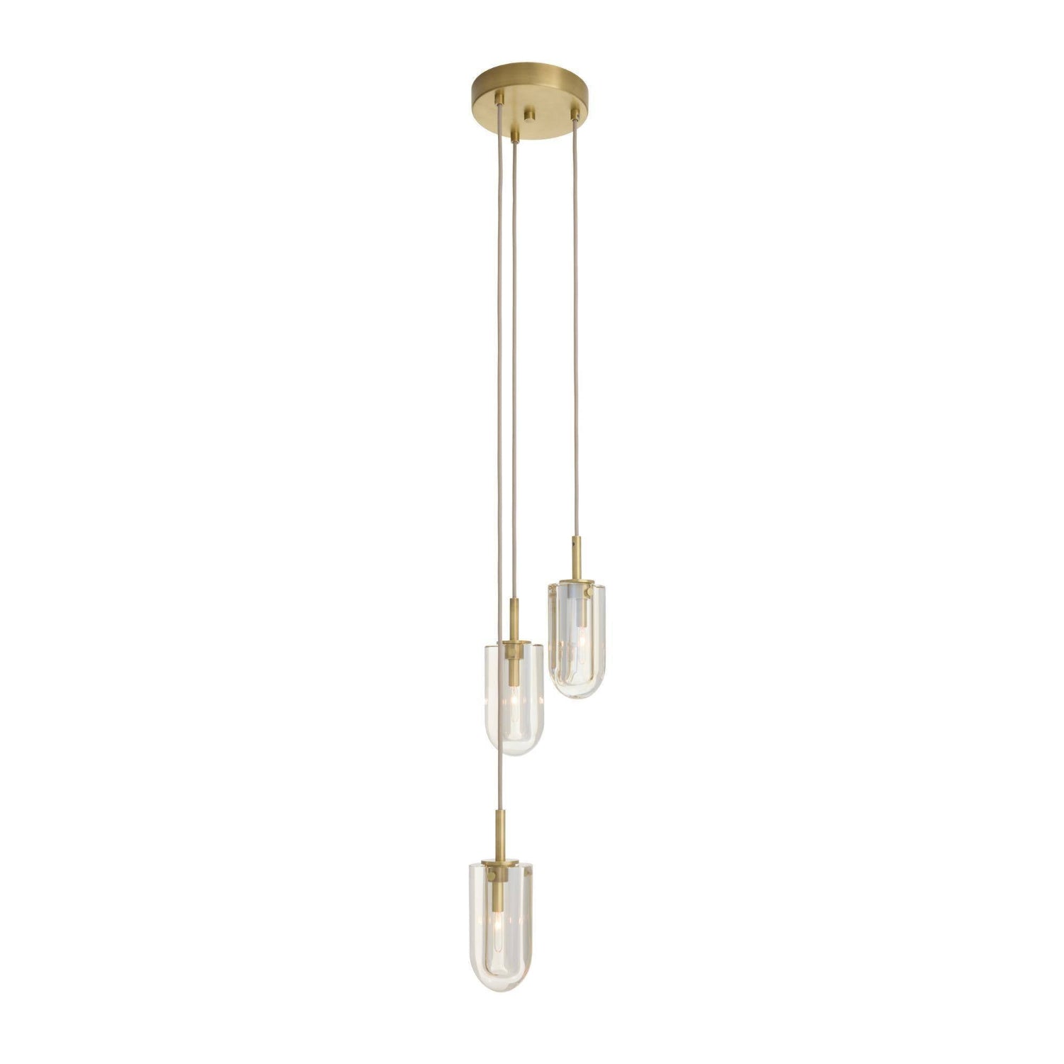 Arteriors Javier 3 Light Brass Multi-Port Chandelier