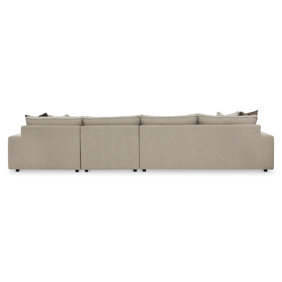 Bernhardt Living Nest 3pc Right Facing Fabric Sectional Sofa in Brown, detail view
