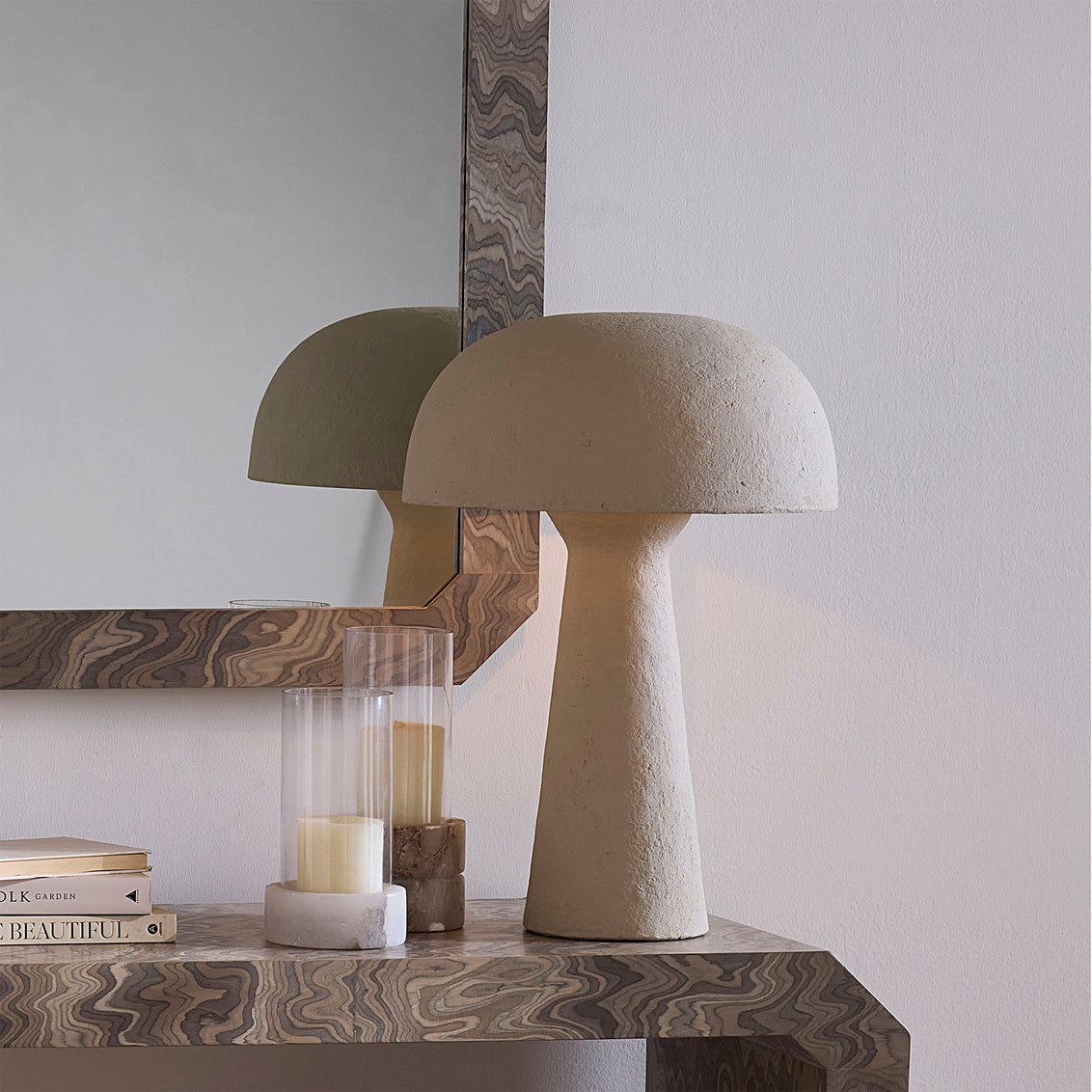 Jamie Young Papier Paper Mache Cream Table Lamp