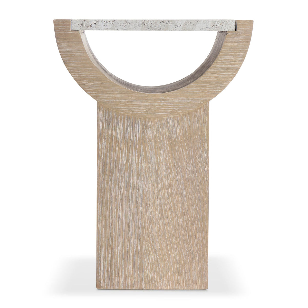 Bernhardt Living Asana Accent Table in Tan, side profile