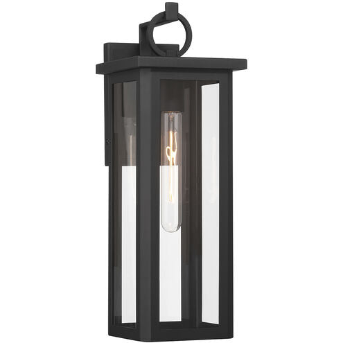 Crystorama Boadie 1 Light Matte Black Medium Outdoor Sconce