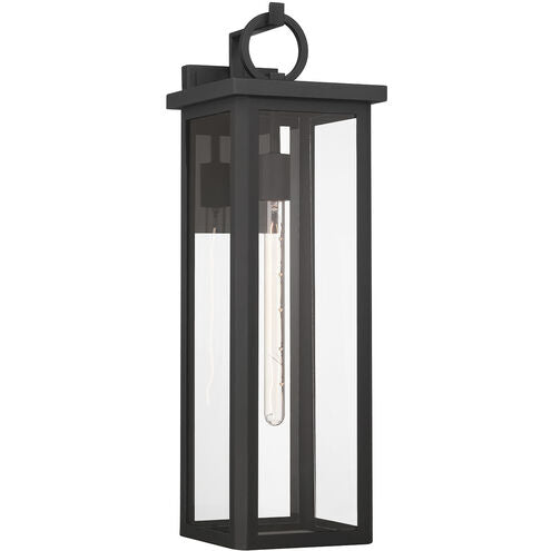 Crystorama Boadie 1 Light Matte Black Large Outdoor Sconce