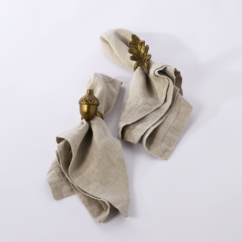 English Oak Leaf Napkin Ring Set of 6
