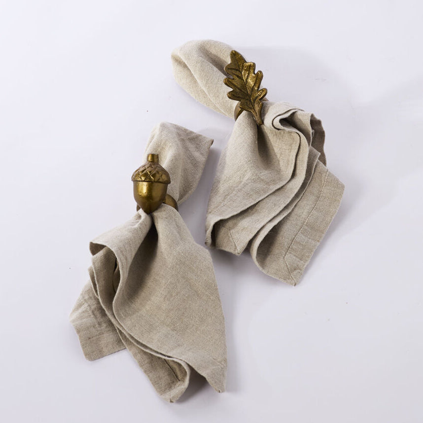 English Oak Acorn Napkin Ring Set of 6