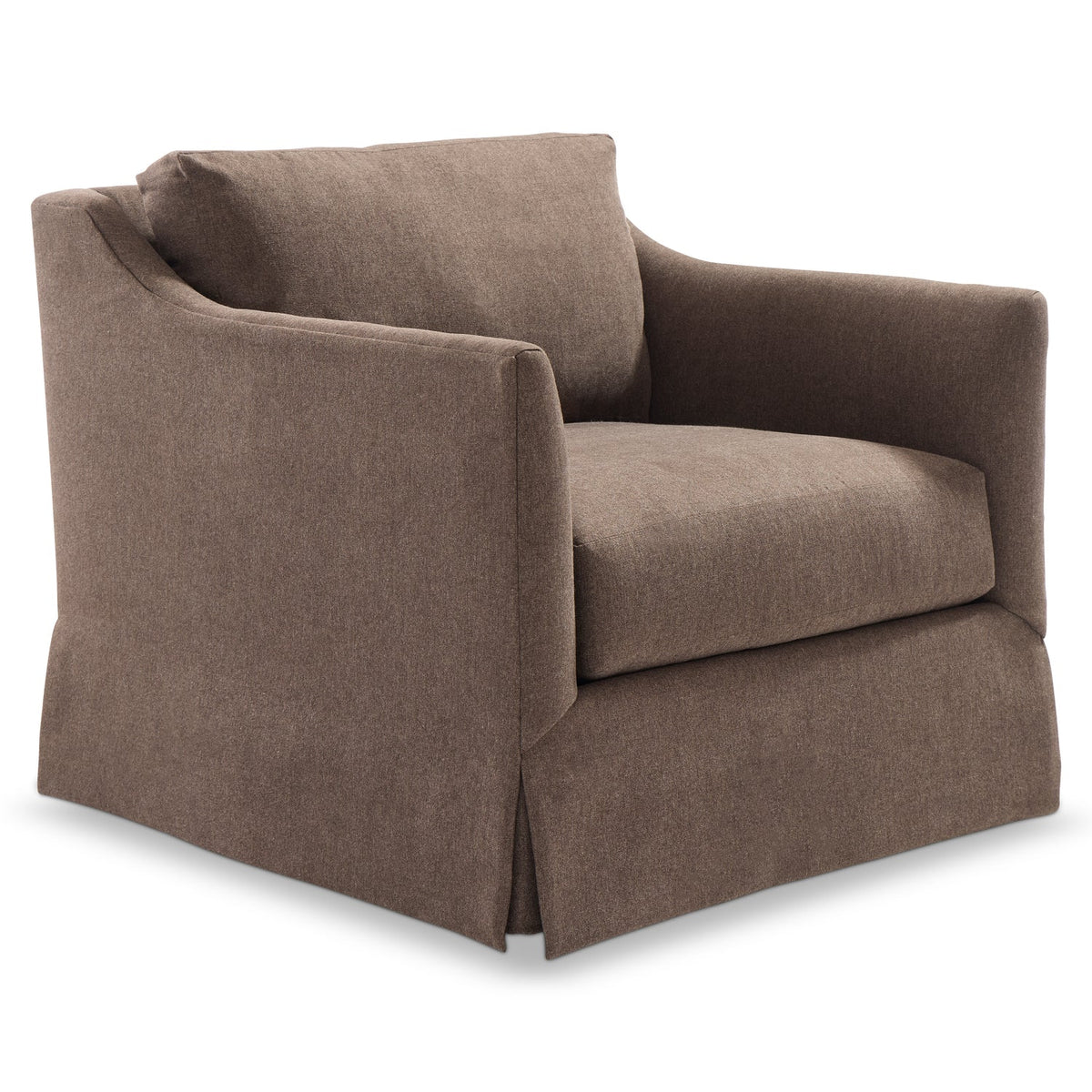 Bernhardt Living Langley Fabric Swivel Chair in Brown, alternate angle