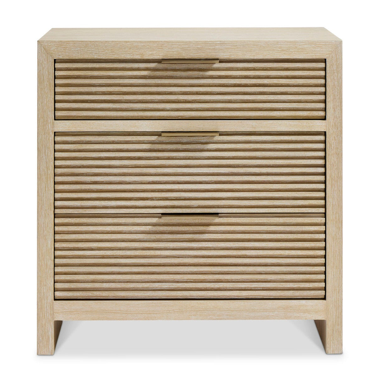 Bernhardt Asana 24" Nightstand in Tan, angled three-quarter view