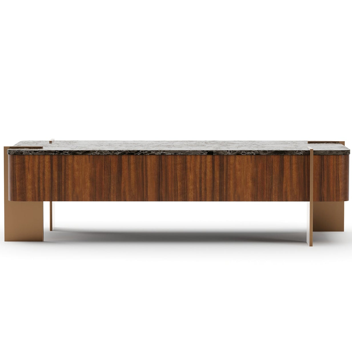 Caracole Altura Rectangle Stone Top Cocktail Table